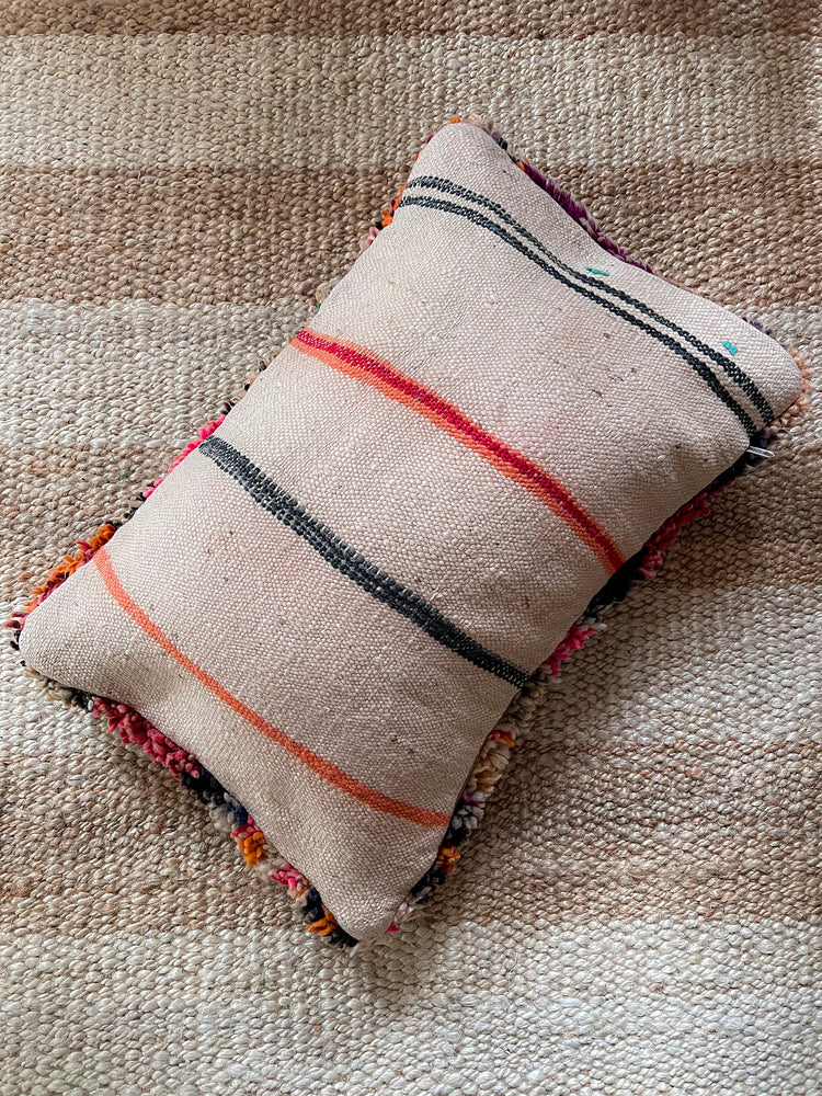 Farida Boujad pillow - Double sided/reversible - red violet orange 40 x 60 cm