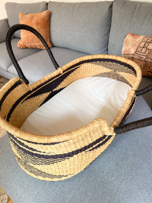 Symmetry Woven Baby Moses Basket (custom mattress included)