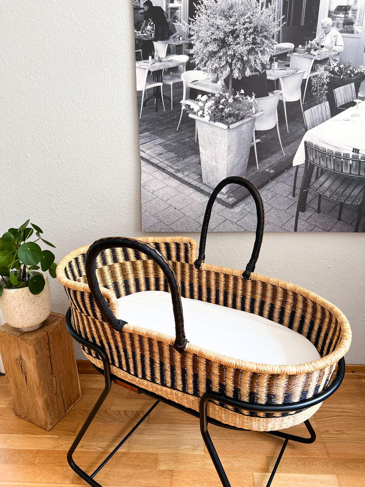 Trails woven Baby Moses Basket (custom mattress included)