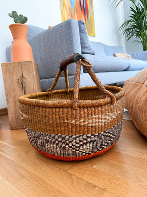 Esi natural woven market basket 37x25cm