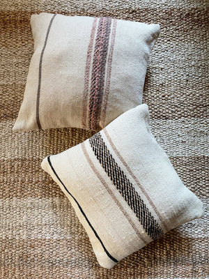 Badra flatweave pillow - black and brown 45 x 45cm