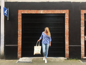 Blue checkered linen blouse | Olá Lindeza