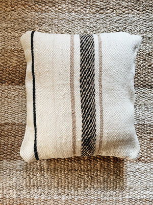 Badra flatweave pillow - black and brown 45 x 45cm