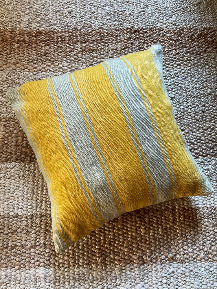 Saadeka flatweave pillow - yellow/light blue-grey 45 x 45cm