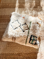 Amastan Azilal berber pillow - natural wool and colorful symbols - 45 x 45cm
