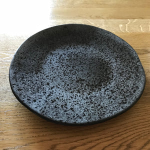 Black Speckled Ceramic Dinner Plate