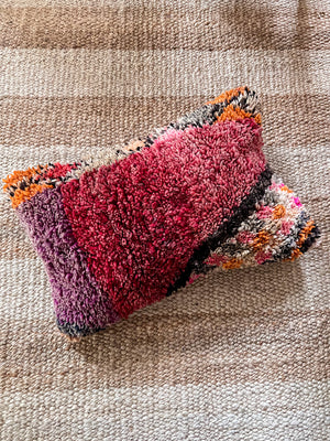 Farida Boujad pillow - Double sided/reversible - red violet orange 40 x 60 cm