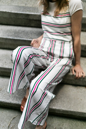 Striped linen jumpsuit | Olá Lindeza