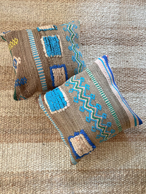 Winitran flatweave pillow with embroidery - 40x40 cm