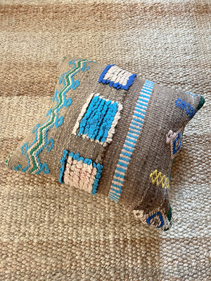 Tiziri flatweave pillow with embroidery - 40x40 cm