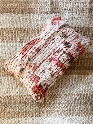 Areej flatweave Berber pillow 40 x 60cm - brown orange cream white