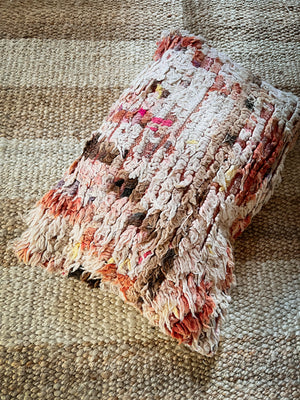 Areej flatweave Berber pillow 40 x 60cm - brown orange cream white