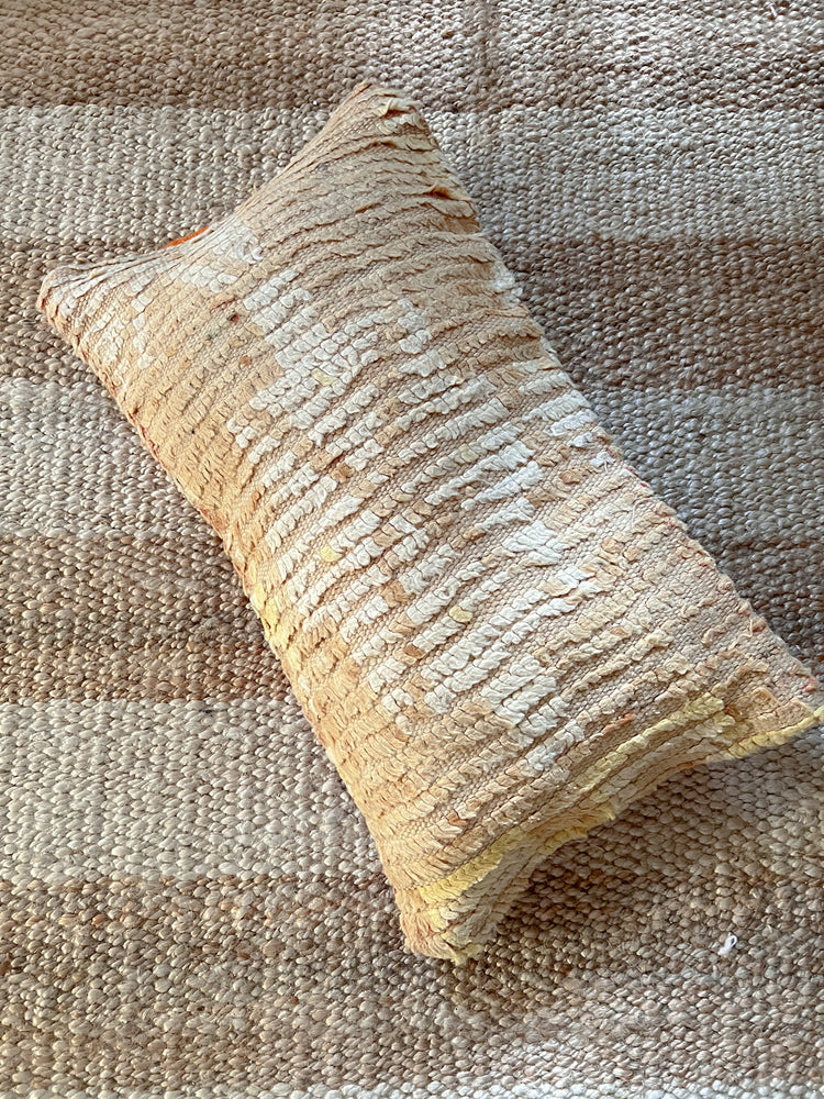Cepos flatweave pillow - yellow cream white 40 x 60 cm