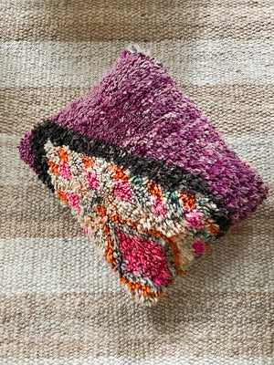 Basant Boujad pillow 50x40cm - Double sided - wool mauve wine orange pink sand grey black