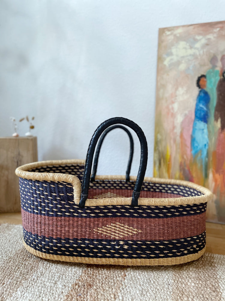 Dzifa Woven Baby Moses Basket (custom mattress included)