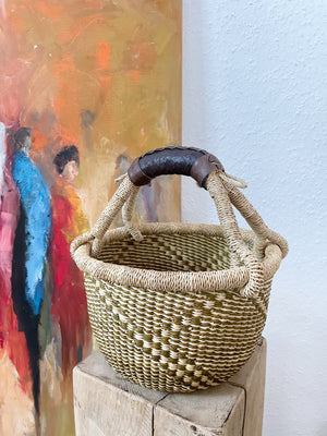 Yakootah small woven market or storage basket