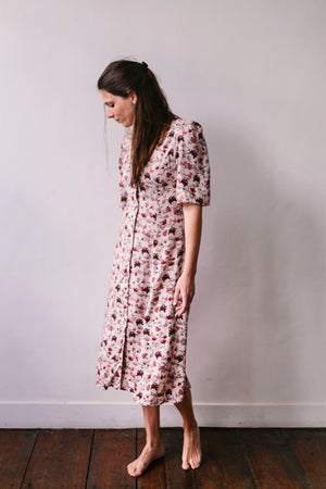 Flowered viscose dress Olá Lindeza