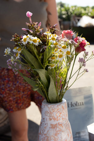 Shorts with pockets - Flowered reddish brown