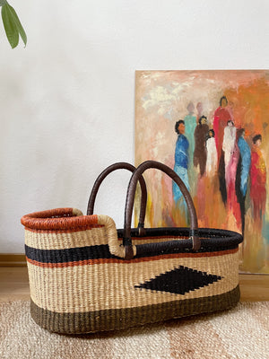 Yooku Woven Baby Moses Basket (custom mattress included)